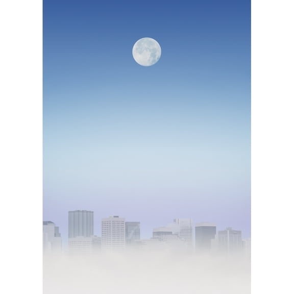 Posterazzi DPI1771060 Moon Over Buildings Poster Print by Kelly Redinger, 11 x 16
