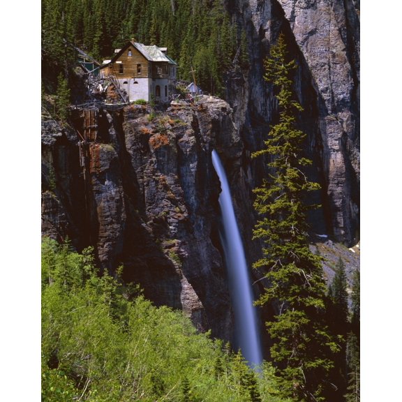 Posterazzi DPI1783119 Old Power Station & Bridal Veil Falls Poster Print by David L. Brown, 13 x 17