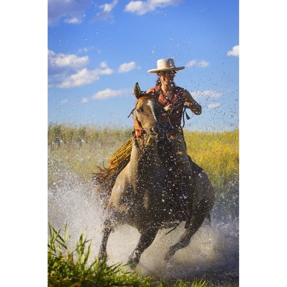 Posterazzi DPI1793644 Woman Riding A Horse Poster Print by Richard Wear, 11 x 17