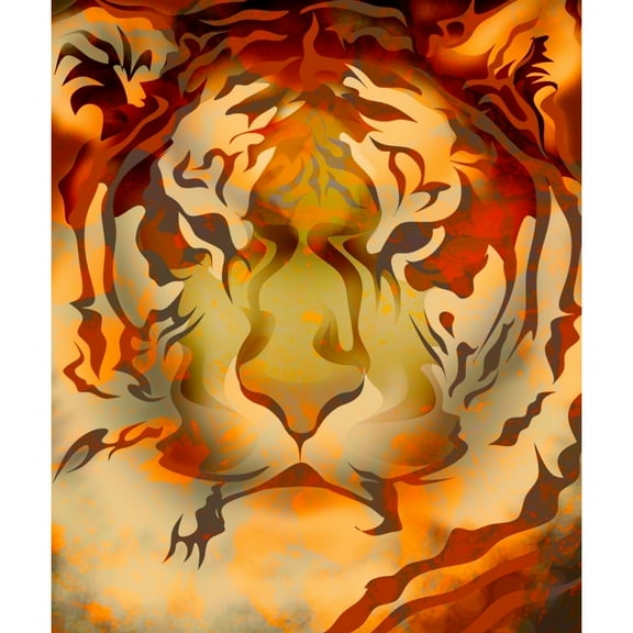 Posterazzi DPI1796722 Tiger Illustration Poster Print by Design Pics Eye Traveller, 14 x 16