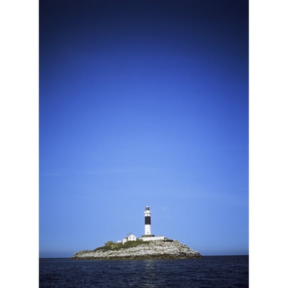 Posterazzi DPI1798465 Lighthouse in The Sea Rockabill Lighthouse County Dublin Republic of Ireland Poster Print by The Irish Image Collection, 13 x 18