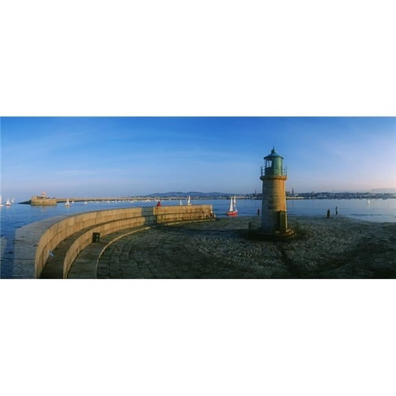 Posterazzi DPI1798758 Light House At A Harbor County Dublin Republic of Ireland Poster Print by The Irish Image Collection, 30 x 12
