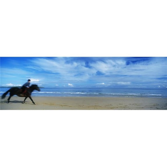 Posterazzi DPI1798826 Man Riding A Pony On The Beach Portrush County Antrim Northern Ireland Poster Print by The Irish Image Collection, 35 x 11