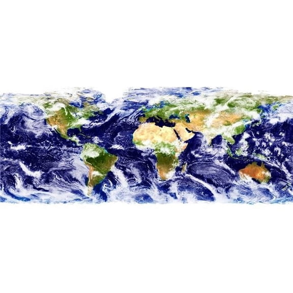 Posterazzi DPI1799607LARGE World Map Poster Print by Chris & Kate Knorr, 36 x 14 - Large