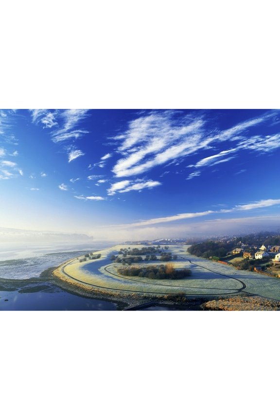 DPI1801814LARGE Co Derry Ireland - High Angle View of Winter Frost & Fog Over A Landscape Poster Print by The Irish Image Collection, 36 x 24 - Large