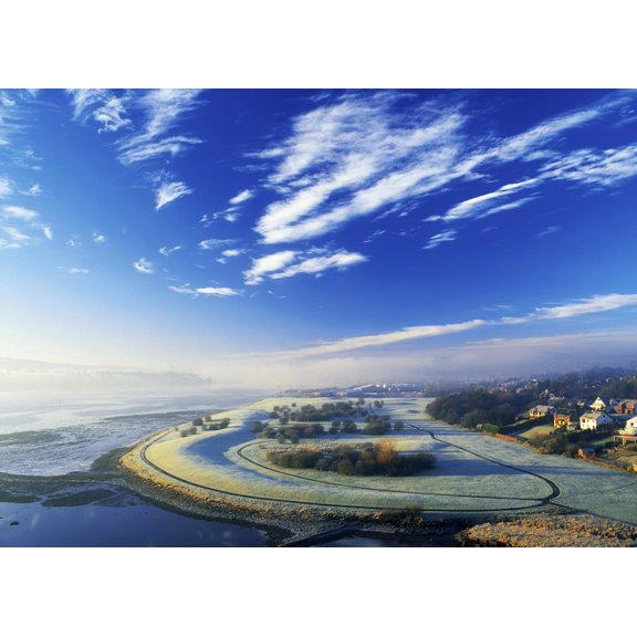 Posterazzi DPI1801814LARGE Co Derry Ireland - High Angle View of Winter Frost & Fog Over A Landscape Poster Print by The Irish Image Collection, 36 x 24 - Large
