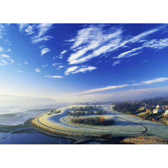 Posterazzi DPI1801814LARGE Co Derry Ireland - High Angle View of Winter Frost & Fog Over A Landscape Poster Print by The Irish Image Collection, 36 x 24 - Large