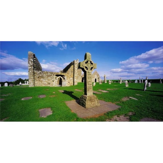 Posterazzi DPI1804605LARGE Clonmacnoise Co Offaly Ireland - High Cross & Monastery Established in 545 Ad Poster Print by The Irish Image Collection, 44 x 21 - Large