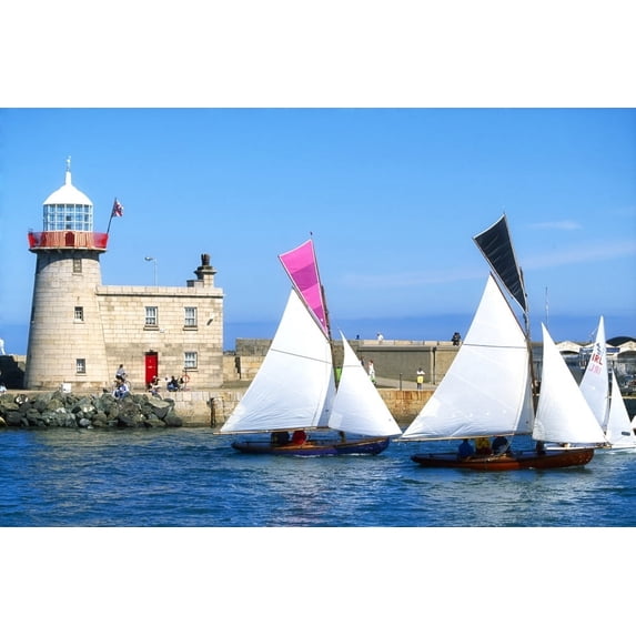 Posterazzi DPI1809707 Howth 17 Yachts Howth Harbour Co Dublin Ireland Poster Print by The Irish Image Collection, 18 x 12