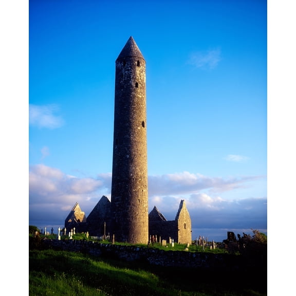 Posterazzi DPI1812314LARGE Round Tower Near Gort Co Galway Ireland Poster Print by The Irish Image Collection, 26 x 34 - Large