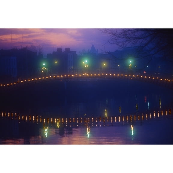 Posterazzi DPI1814312 Dublin River Liffey Hapenny Bridge Poster Print by The Irish Image Collection, 18 x 12