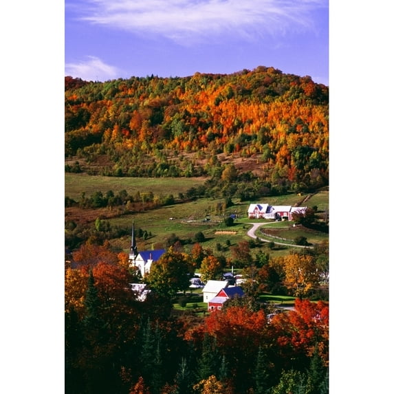 Posterazzi DPI1822624 East Orange Village in Fall Vermont New England U.S.A Poster Print by Bilderbuch, 12 x 18