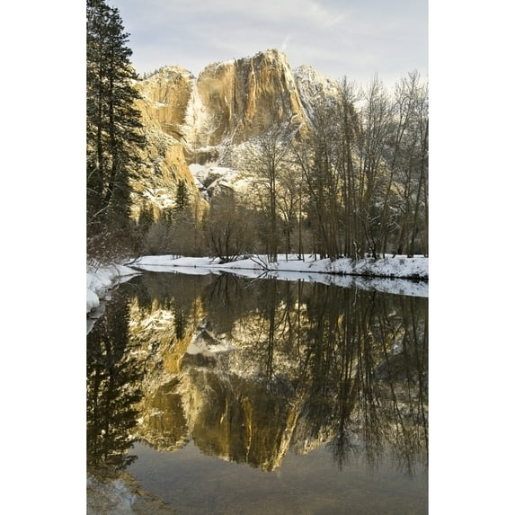 Posterazzi DPI1830148 Mountains Reflecting in Merced River in Winter Yosemite National Park California United States of America Poster Print by Robert Brown, 11 x 17