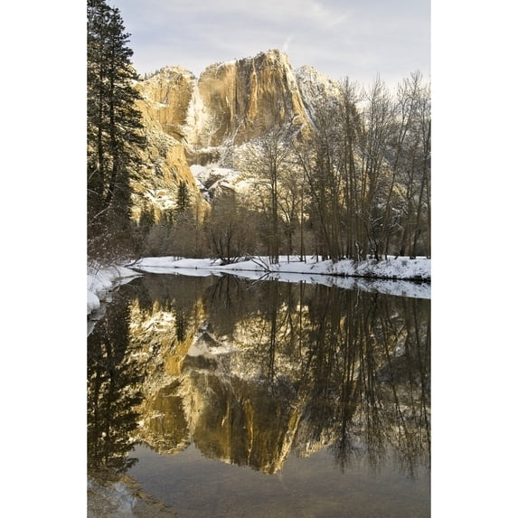 Posterazzi DPI1830148LARGE Mountains Reflecting in Merced River in Winter Yosemite National Park California United States of America Poster Print by Robert Brown, 22 x 34 - Large