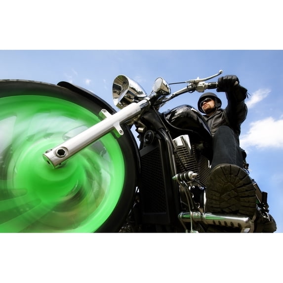 Posterazzi DPI1832708LARGE Man Riding A Motorbike Poster Print, Large - 38 x 24