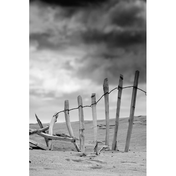 Posterazzi DPI1833371LARGE Broken Fence in Dune South Shields Tyne & Wear England Europe Poster Print, Large - 22 x 34