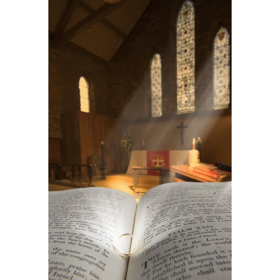 Posterazzi DPI1836222LARGE Bible with A Ring in Church Sanctuary Poster Print, Large - 24 x 38