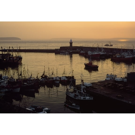 Posterazzi DPI1836947 Dunmore East Co Waterford Ireland - Sunrise Over The Harbour Poster Print, 18 x 12