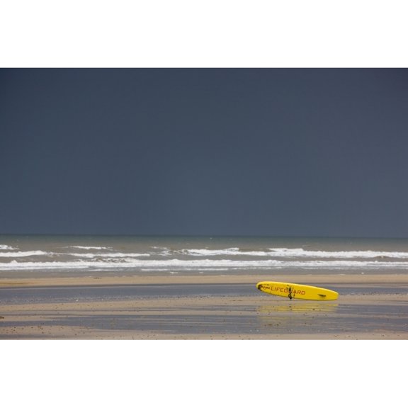 Posterazzi DPI1837623LARGE East Riding Yorkshire England - Surf Rescue Board Lying On The Foreshore Poster Print, Large - 36 x 24