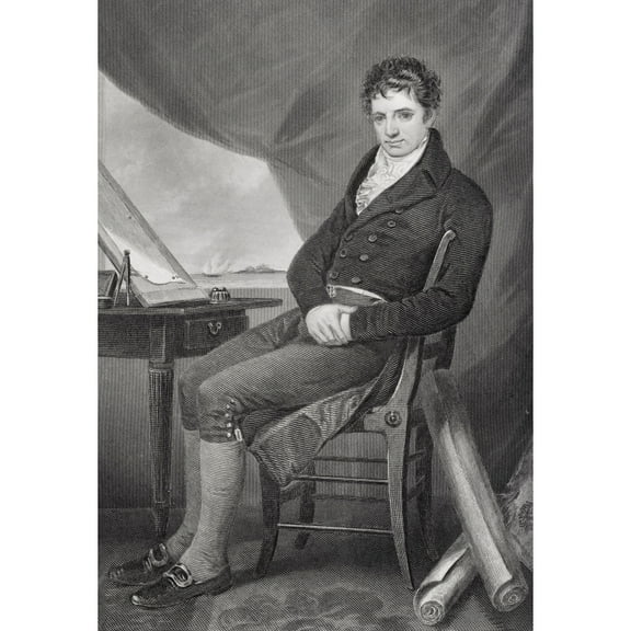 Posterazzi DPI1838848 Robert Fulton 1765 - 1815 American Inventor & Engineer Builder of First Steam Powered Warship In 1812 From Painting by Alonzo Chappel Poster Print, 11 x 17