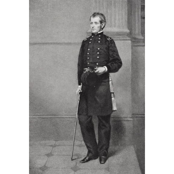 Posterazzi DPI1838888LARGE Joseph Hooker 1814 - 1879. Union General in American Civil War From Painting by Alonzo Chappel Poster Print, Large - 22 x 34