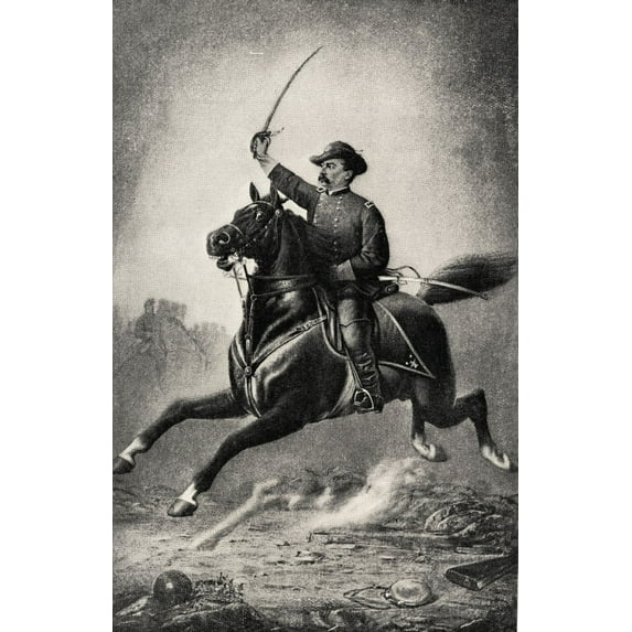 Posterazzi DPI1839446 Romanticization of American Civil War Cavalryman From The Book The International Library of Famous Literature.Published In London 1900 Volume XV Poster Print, 12 x 19