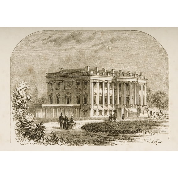 Posterazzi DPI1839557LARGE The White House Washington Dc In 1870S From American Pictures Drawn with Pen & Pencil by Rev Samuel Manning Circle 188 Poster Print, Large - 34 x 22