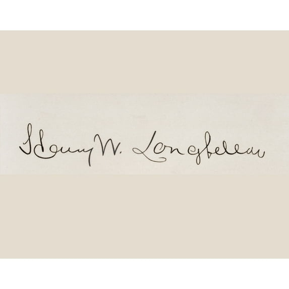 Posterazzi DPI1839640 Signature of Henry Wadsworth Longfellow 1807 To 1882 American Poet Poster Print, 16 x 12