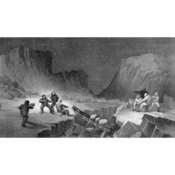 Posterazzi DPI1839648 Crossing The Ice Belt At Coffee Gorge From Arctic Explorations In The Years 1853 54 55 by American Explorer Doctor Elisha Kent Kane Poster Print, 19 x 11