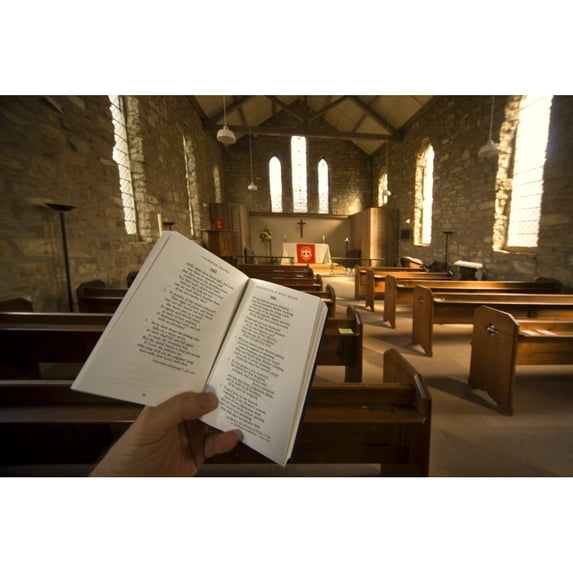 Posterazzi DPI1841970LARGE Prayer Book in Church Rosedale North Yorkshire England Poster Print, Large - 36 x 24