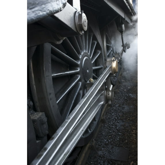 Posterazzi DPI1844633LARGE Close-Up of Steam Engine Train Wheel Poster Print, Large - 22 x 34