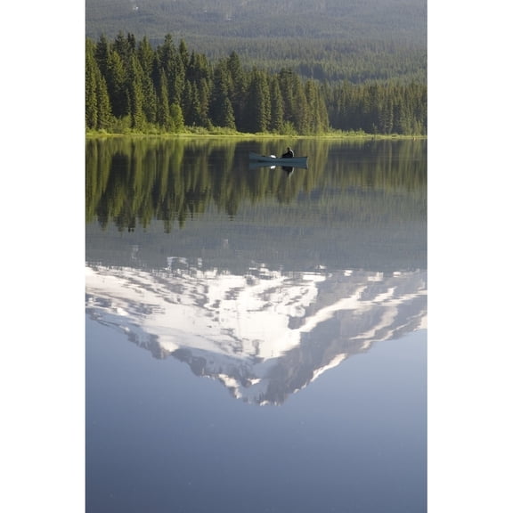 Posterazzi DPI1845665 Mt. Hood Reflecting in Trillium Lake - Mt Hood National Forest Oregon USA Poster Print, 12 x 18
