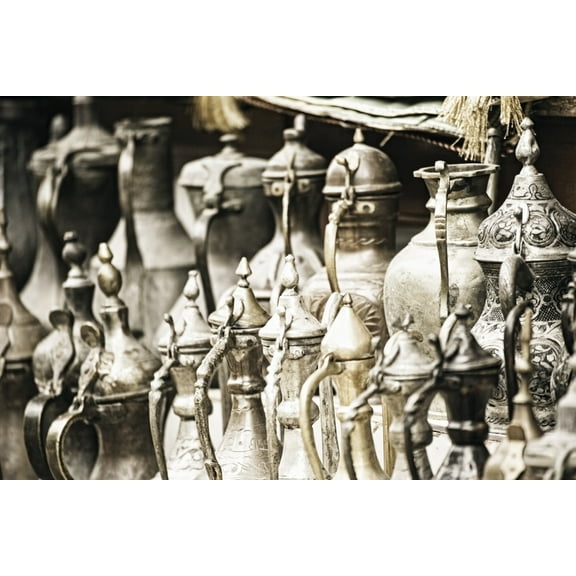 Posterazzi DPI1846168 Grand Bazaar Istanbul Turkey - Close-Up of Turkish Teapots Poster Print, 19 x 12