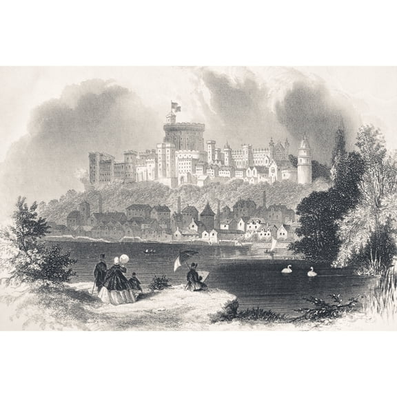 Posterazzi DPI1855697 Windsor Castle England In The 19th Century From The National & Domestic History of England by William Aubrey Published London Circa 1890 Poster Print, 17 x 11