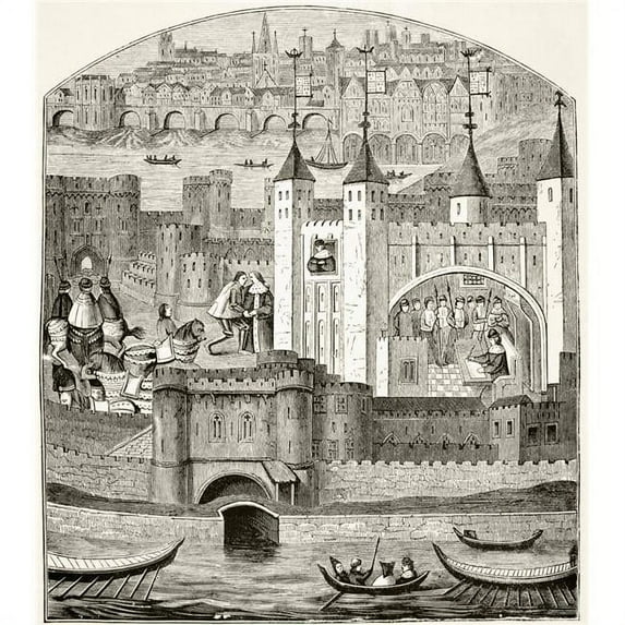Posterazzi DPI1855822LARGE London & The Tower of London In The Fifteenth Century From The National & Domestic History of England by William Aubrey Poster Print, Large - 26 x 30