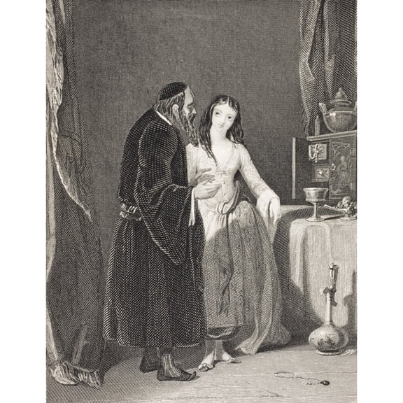 Posterazzi DPI1856168 Jessica Illustration To The Play The Merchant of Venice by William Shakespeare From The Book Gallery of Historical Portraits Published C.1880 Poster Print, 12 x 16