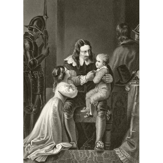 Posterazzi DPI1856269LARGE King Charles I of England Bidding Farewell To His Children Before His Execution From The National & Domestic History Poster Print, Large - 24 x 34
