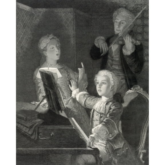 Posterazzi DPI1856463 Wolfgang Amadeus Mozart 1756 1791 As A Child. Austrian Composer & Musician From A 19th Century Engraving Poster Print, 13 x 16