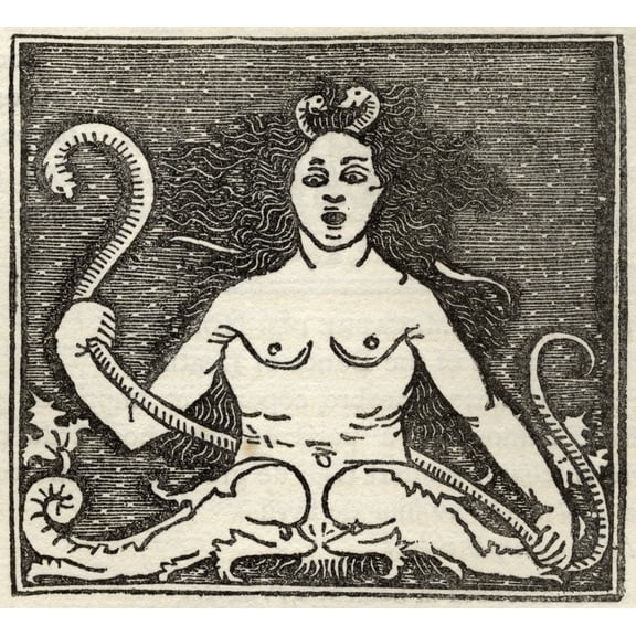 Posterazzi DPI1856479LARGE Facsmile of The Figure of Medusa From Opus De Claris Sceletisque Plurimis Mulieribus A Fratre Ja Philippo Bergomensi Poster Print, Large - 30 x 28