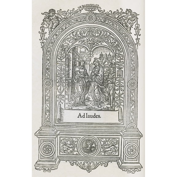 Posterazzi DPI1856506 Facsimile of Ornamented Title Page by Geofroy Tory From De Natura Stirpium Libri Tres Joanne Ruellio Authore Printed Par Poster Print, 11 x 18