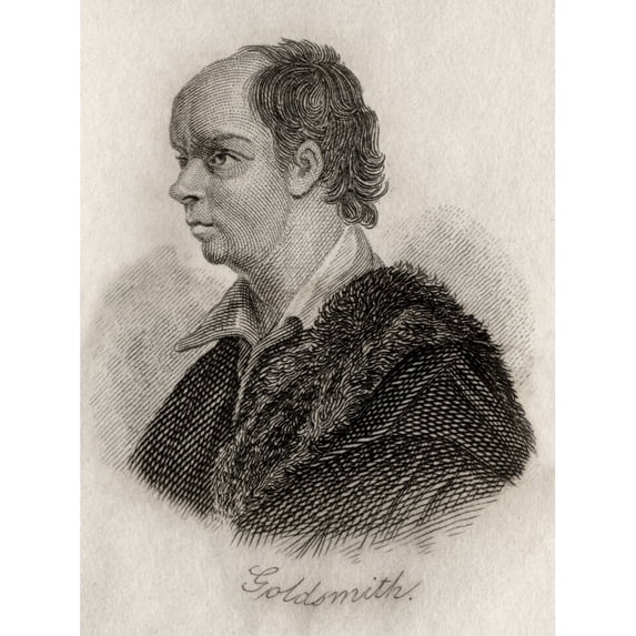 Posterazzi DPI1856797LARGE Oliver Goldsmith 1728-1774 Anglo-Irish Playwright Novelist Dramatist Poet & Essayist Engraved by JWCook Poster Print, Large - 24 x 32