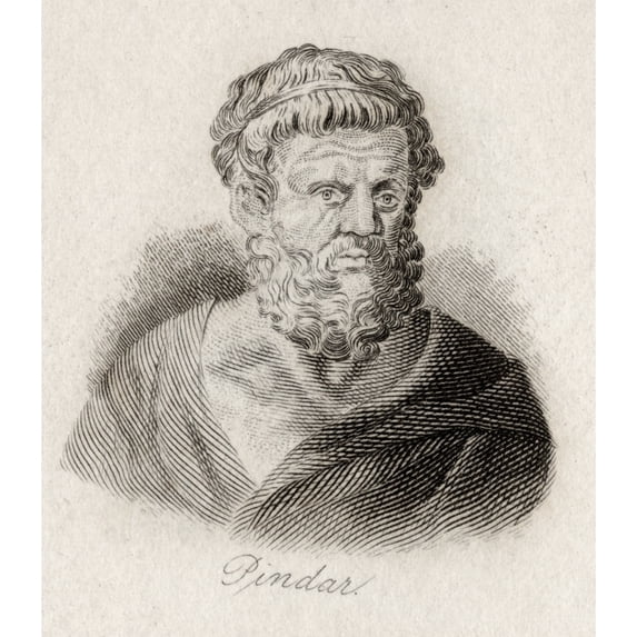 Posterazzi DPI1856807LARGE Pindar Or Pindaris of Thebes 522 Bc 443 Bc Ancient Greek Lyric Poet Engraved by J.W.Cook Poster Print, Large - 26 x 30