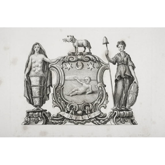 Posterazzi DPI1857015LARGE Arms of The Foundling Hospital London Founded by Thomas Coram Poster Print, Large - 36 x 24