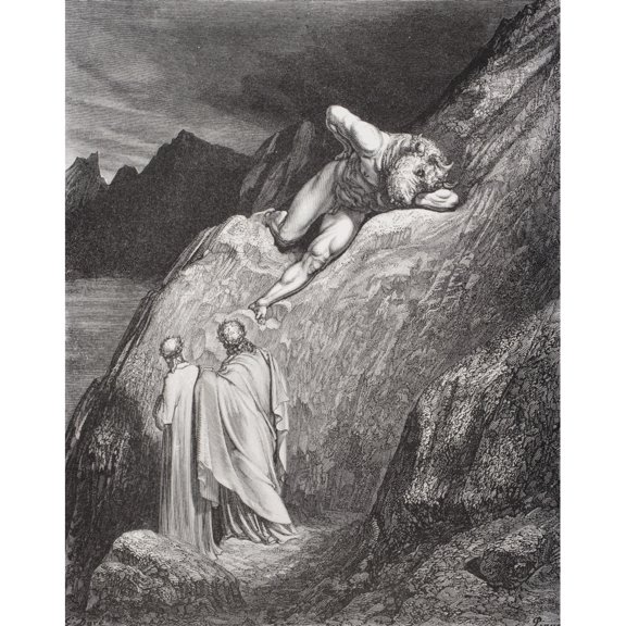 Posterazzi DPI1857068 Engraving by Gustave Dore 1832-1883 French Artist & Illustrator for Inferno by Dante Alighieri Canto XII Lines 11 To Poster Print, 13 x 16
