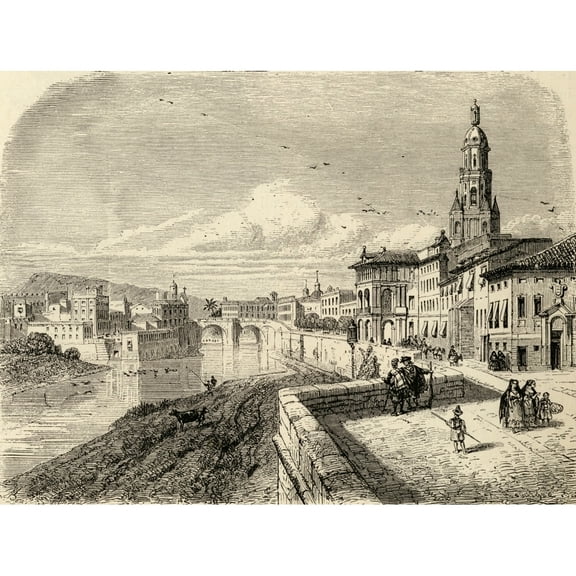 Posterazzi DPI1857152 Murcia Spain From The Book Spanish Pictures by The Rev Samuel Manning Published 1870 Poster Print, 16 x 12