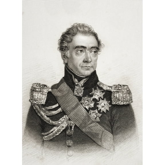 Posterazzi DPI1857245LARGE Auguste Frederic Louis Viesse De Marmont Duc De Raguse 1774-1852 French Marshal Engraved by R Young After Maurir Poster Print, Large - 24 x 34
