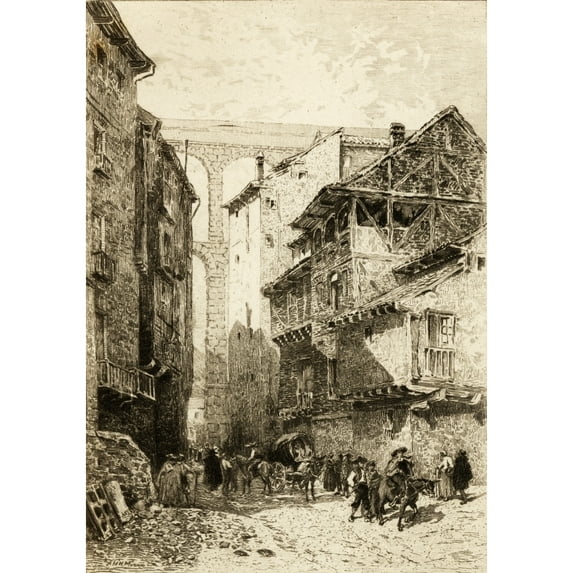Posterazzi DPI1857494LARGE Segovia Spain in The 18th Century From A Painting by A.H.H. Murray Engraved by H. Manefse Poster Print, Large - 24 x 36