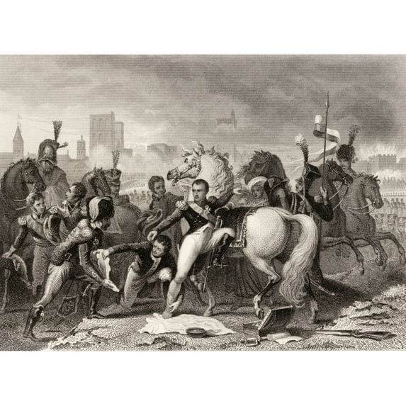 Posterazzi DPI1857531LARGE Napoleon Wounded In The Attack On Ratisbon April 1809 Napoleon Bonaparte Poster Print, Large - 34 x 26