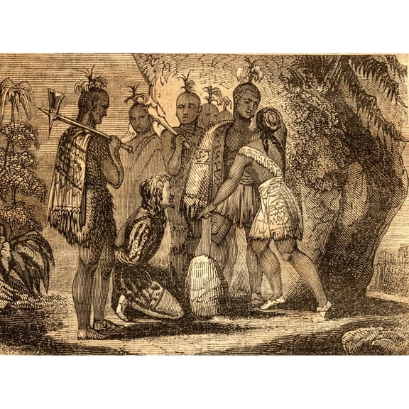 Posterazzi DPI1857568LARGE Pocahontas Interceding for The Life of Smith 1607 Captain John Smith Poster Print, Large - 34 x 26