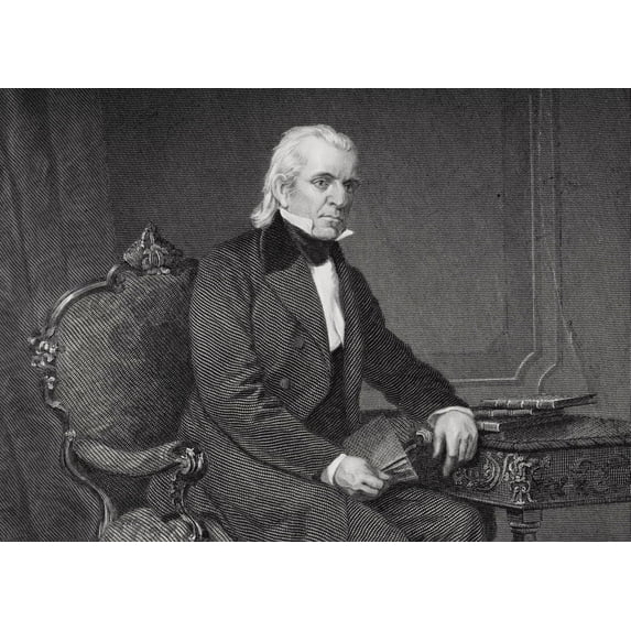 Posterazzi DPI1857757 James Knox Polk 1795 To 1849 11th President of The United States 1845 To 1849 From Painting by Alonzo Chappel Poster Print, 17 x 12
